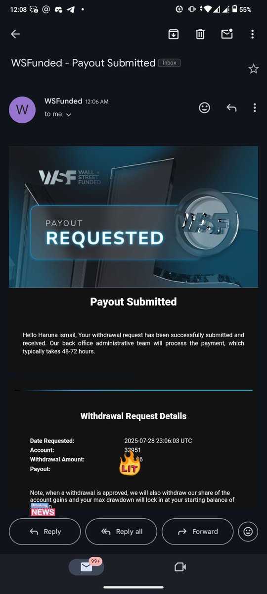 Aybeeiy_Fx (@aybeeiy_fx) on Twitter photo Issa Good Morning 🌞🙌🏾
Just Requested My Payout From <a href="/WSFunded/">Wall Street Funded</a> ,
Let's See how fast there payout will be. Issa Good Morning 🌞🙌🏾
Just Requested My Payout From <a href="/WSFunded/">Wall Street Funded</a> ,
Let's See how fast there payout will be.