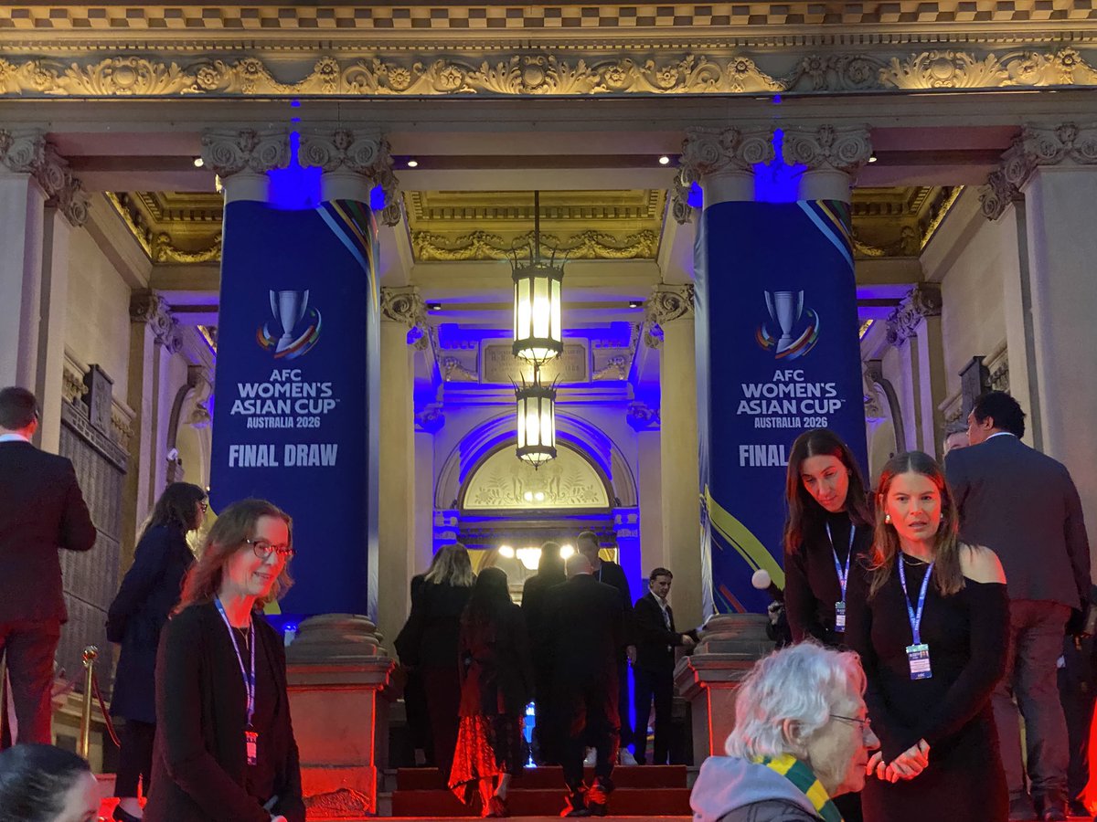 AussieUzbek's tweet photo. #WAC2026 Women’s @afcasiancup draw happening tonight at @cityofsydney ‘s Town Hall
#GoUzbekistan 💪🏼💚🤍💙 https://t.co/riFFjtnDCG
