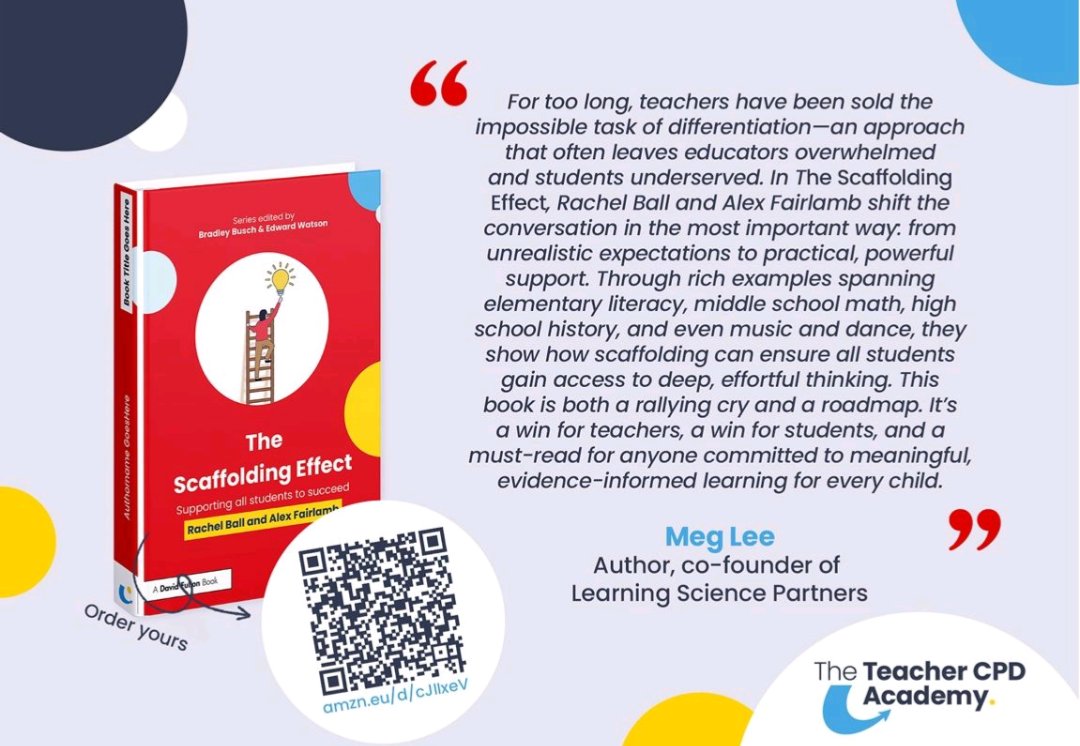 With 2 days to go until publication, here's what the incredible <a href="/MegVertebrae/">Meg Lee</a> said about The Scaffolding Effect 👇