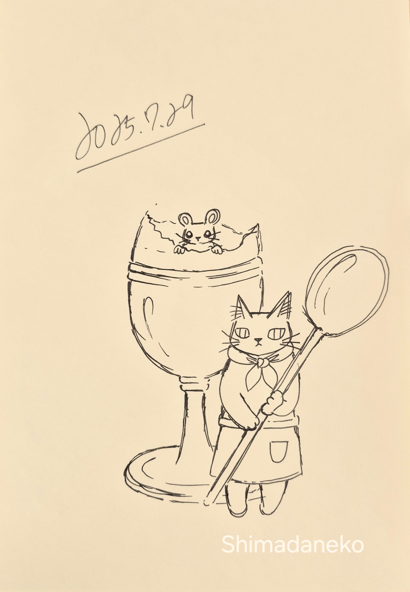 j*w様 No.1 YMドローイング原画！title「日はまた昇るニャンコ」 j*w様 No.1 YMドローイング原画！title「日はまた昇るニャンコ」 し