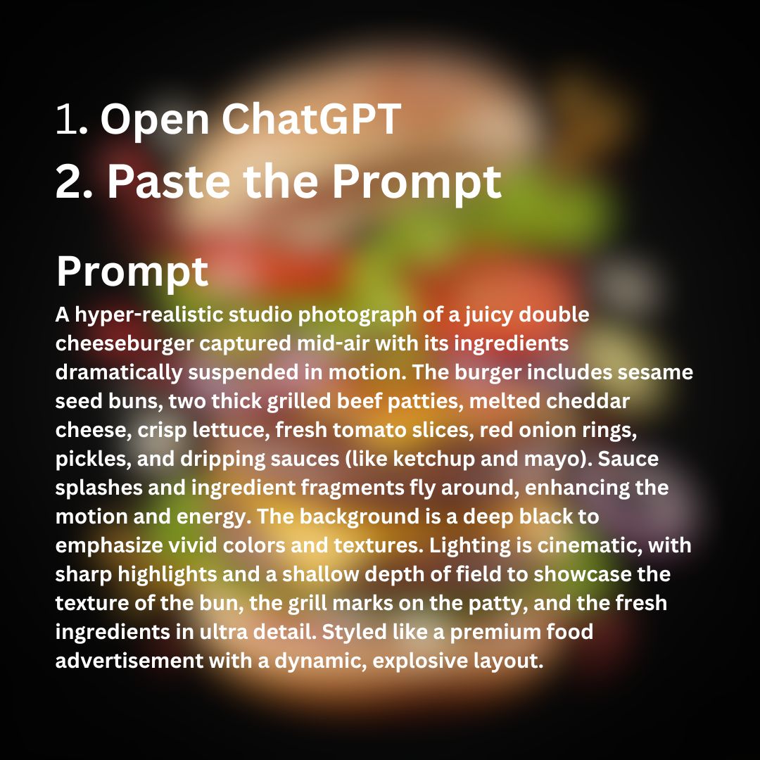 aiskoolhq's tweet image. Turning cravings into creations — with just a prompt! 🍔🌮

#AIFoodArt #ChatGPTPrompts #PromptMagic #VisualFeast #AICreative #FoodDesignWithAI