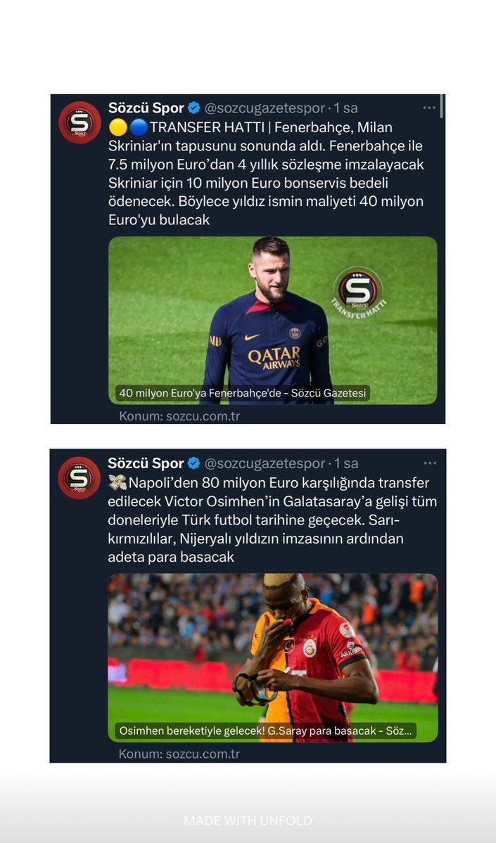 SaracogluSports's tweet image. Sözcü Gazetesi'nin art arda yaptığı 2 farklı paylaşım.
• 200 milyon euro maliyeti olan Osimhen'e parayı basacak diyor. Ondan kat kat daha ucuza mâl olan Skriniar'ın maliyeti 40 milyon euro'yu bulacak diyor
Gazetecilik değil algıcılık bu.