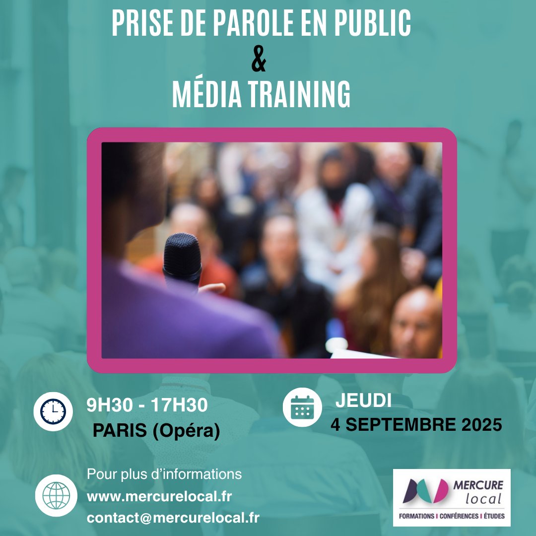 📌 Améliorer sa prise de parole en public et média training
👤 Animée par Emmanuelle Dancourt
🗓 Jeudi 4 septembre 2025
✅ Pour aider les participants à s’exprimer en public en maîtrisant leur expression orale, leur stress et leurs émotions
📍 Inscription
forms.gle/hYKKVm3MZtCcUn…