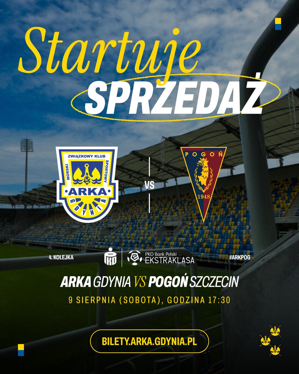 To, co? Zapełniamy stadion? 🏟️
🎟️ Bilety na #ARKPOG już dostępne! ➡️ bilety.arka.gdynia.pl

1⃣2⃣ 6⃣2⃣7⃣ do pobicia!
____
𝑾𝒊𝒆̨𝒄𝒆𝒋: arka.gdynia.pl/news,25626-bil…