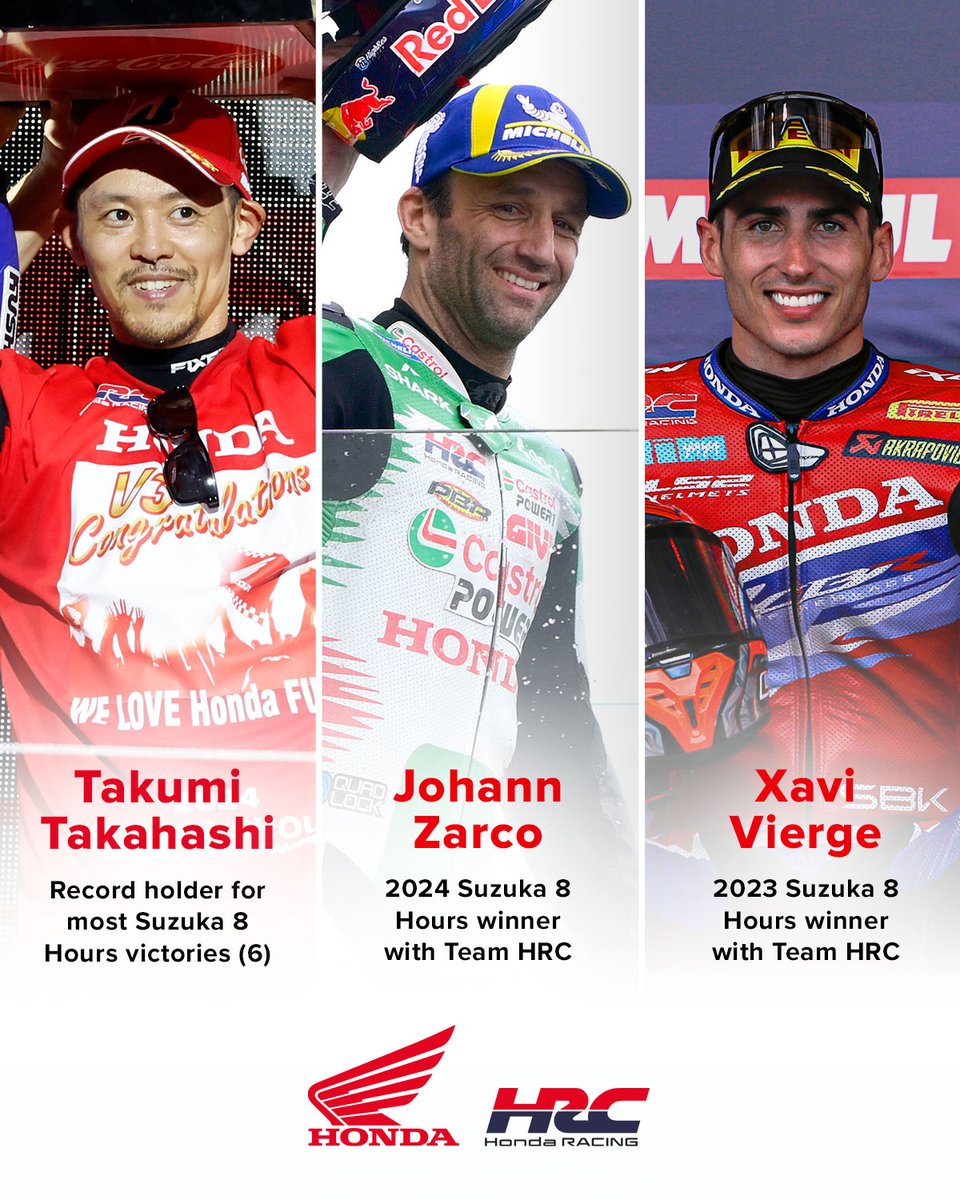 🚨 News! 🚨

Xavi Vierge will be replacing the injured Iker Lecuona at the Suzuka 8 Hours this weekend with Honda HRC.

Xavi made his debut at the event in 2023 and went on to win as well!