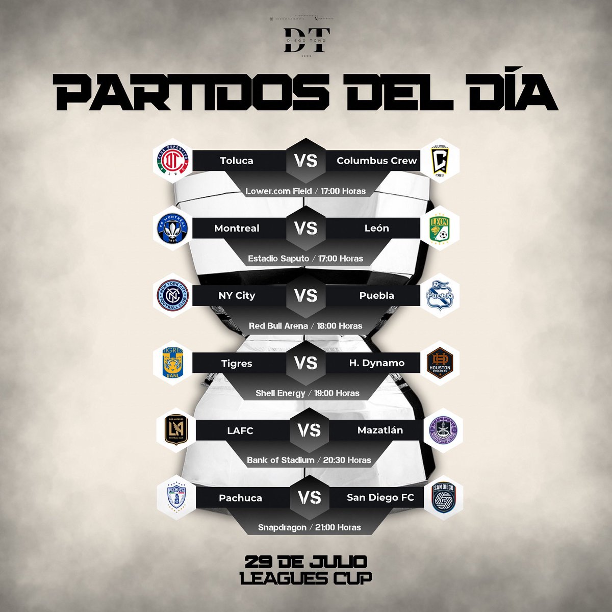 La <a href="/LeaguesCup/">Leagues Cup</a> arranca hoy con 6 partidos que promete ser grandioso choques. El campeón <a href="/TolucaFC/">Toluca FC</a> a demostrar su poderío y <a href="/Tuzos/">Club de Futbol Pachuca</a> se recientes con <a href="/HirvingLozano70/">Hirving Lozano</a>, pero ahora como rival ¿<a href="/LigaBBVAMX/">Liga BBVA MX</a> o <a href="/MLS/">Major League Soccer</a>?