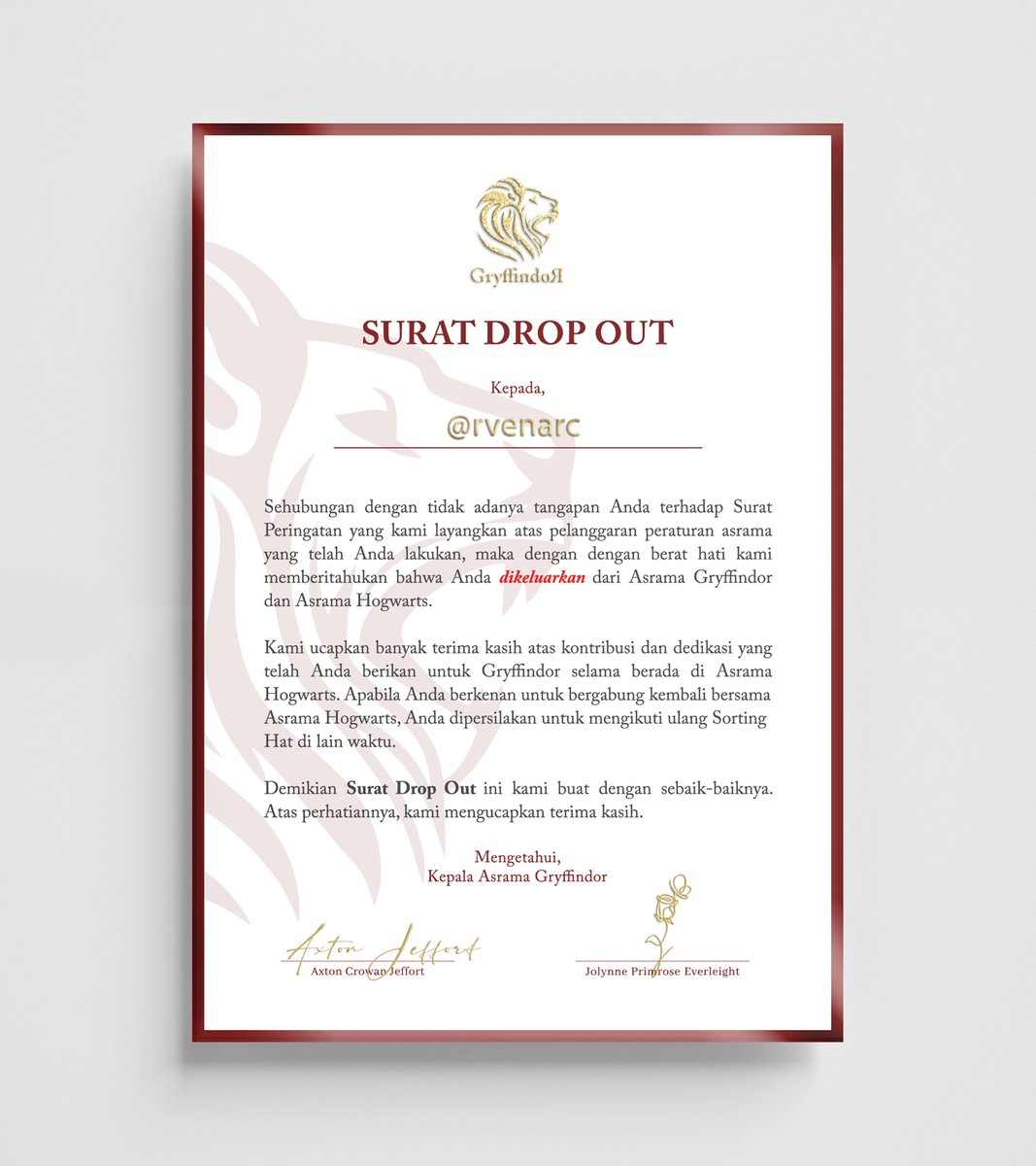 【  DROP OUT  】
: @rvenarc (5022)

: <a href="/AH_Monetary/">𝐆𝐑𝐈𝐍𝐆𝐎𝐓𝐓𝐒 𝐁𝐀𝐍𝐊.</a>, <a href="/AH_Scriptum/">Owl Post Office</a>, <a href="/SAS_The01/">𝐒𝐀𝐒.</a>, <a href="/AH_WandShop/">Ollie's Wand Shop</a>, <a href="/AH_TokoSapu/">Broomie.</a>, <a href="/AH_StMungo/">𝗦𝗧. 𝗠𝗨𝗡𝗚𝗢'𝗦 𝗛𝗢𝗦𝗣𝗜𝗧𝗔𝗟.</a>, <a href="/AH_Dogweed/">DND</a>, <a href="/AH_Apothe/">Apothecary! ( ๑ ˃̵ᴗ˂̵)و ♡</a>.