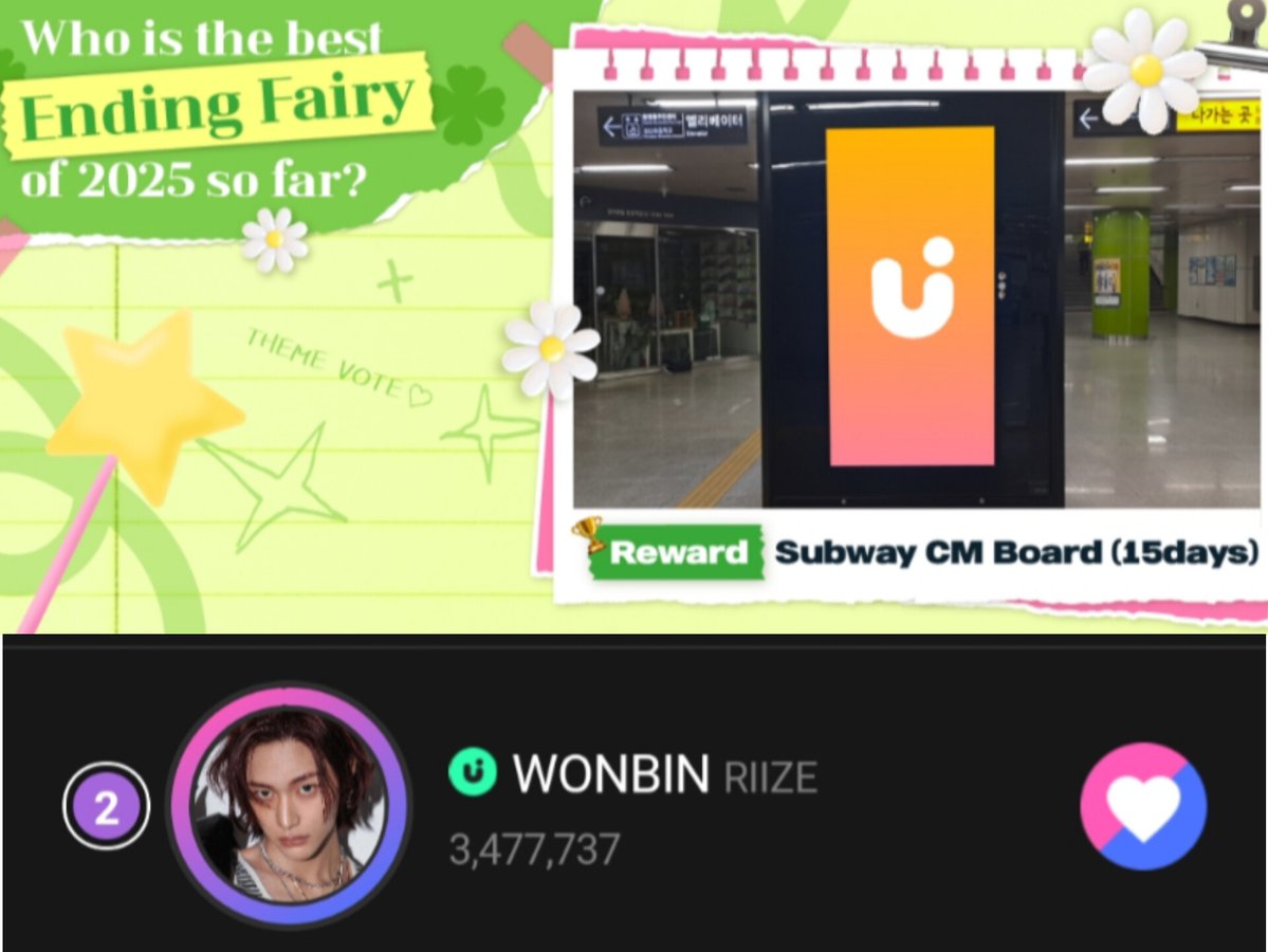 WONBIN_VOTINGTM's tweet image. π UPICK - BEST ENDING FAIRY 2025 π³οΈ
Wongirlies, byeolz, bbinf please keep collecting jams. Let's keep fighting till the end π₯
ποΈ Deadline: 7/28 - 8/5 (D-7)
π― Goals: #1
π Current rank: #2πΊ
πs.u-pick.io/dl/7PqMw99ZVthβ¦
#WONBIN #μλΉ #RIIZE @RIIZE_official