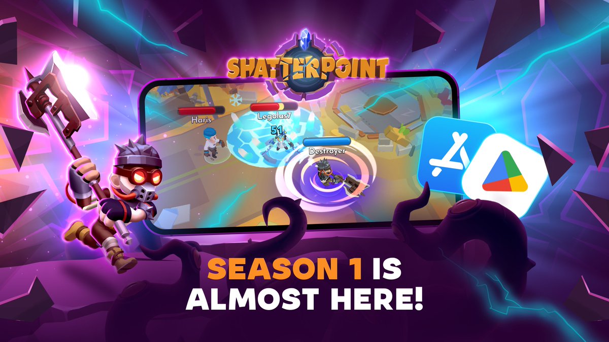 Shatterpointgg's tweet image. Season 1 is just around the corner

Here’s what to expect from it:

📈 Ranked Progression &amp;amp; Leaderboards
Season 1 will introduce PVP and a global leaderboard, setting the stage for the first full-scale competition between players.

🏆 Real Rewards
The higher you rank, the better…