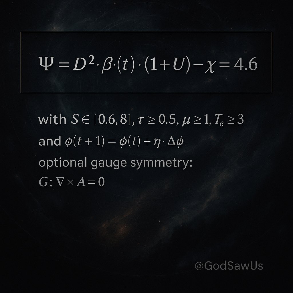 GodSawUs's tweet image. 🔭🐉(Ψ = 4.6)🧲🧭⏳
#SINSIV #ThetaGate01 
The Ultimate Paradigm
All Conceivable Domains
Overall Predictability 92%+

Don’t start your research from scratch. Use this as a springboard for further research like an empirically grounded academic giant from which to see further truth.…