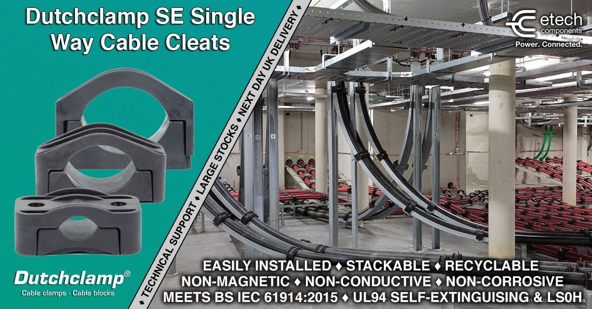 E-Tech Components Ltd (@etechcomponents) on Twitter photo πππππ ππππππ πππ πππ πππππ ππ β‘ Tough, stackable & IEC 61914:2009 certified, #Dutchclamp SE #CableCleats protect LV, MV & HV cables (Γ15β170mm) in the harshest conditions. Six sizes in stock now π etechcomponents.com/?s=dutchclamp+β¦ #PowerConnected πππππ ππππππ πππ πππ πππππ ππ β‘ Tough, stackable & IEC 61914:2009 certified, #Dutchclamp SE #CableCleats protect LV, MV & HV cables (Γ15β170mm) in the harshest conditions. Six sizes in stock now π etechcomponents.com/?s=dutchclamp+β¦ #PowerConnected