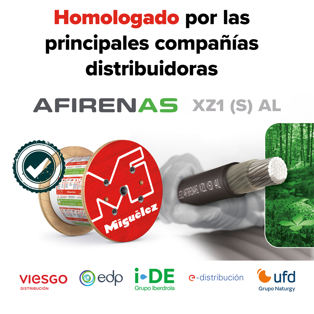🔌✨ ¡Ya es oficial! El nuevo AFIRENAS XZ1 (S) Al ha sido homologado por las principales empresas de distribución de #electricidad de España.

✅ 100% conductor de aluminio
✅ Máximo rendimiento
✅ #Seguridad garantizada
✅ Compromiso con la #Sostenibilidad 

#CablesQueAportan