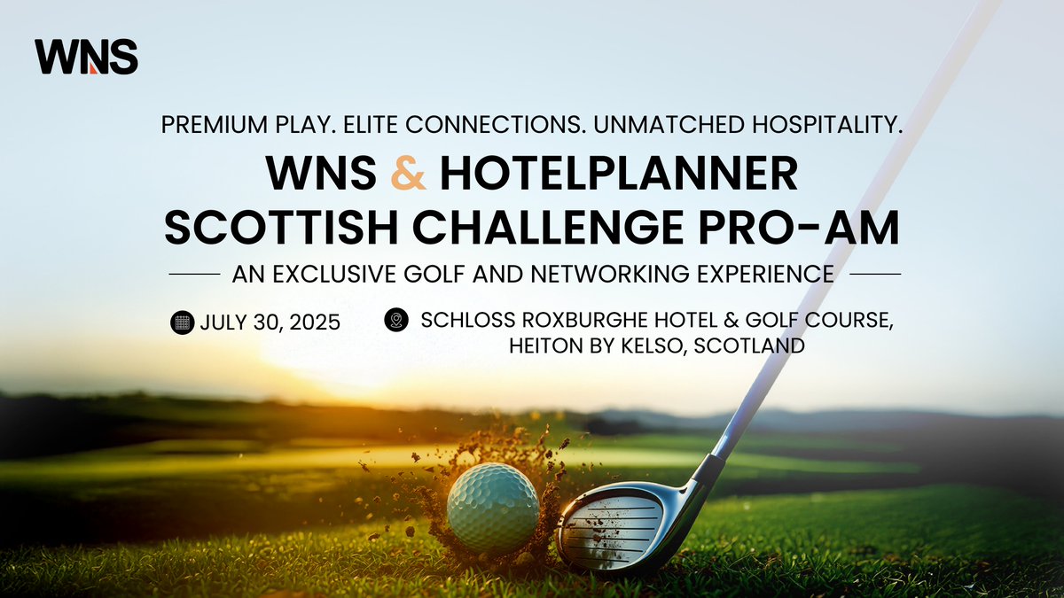 wnsholdings's tweet photo. The future of #collaboration is taking shape—on the course.
WNS is hosting an exclusive day of golf and #networking at the HotelPlanner Scottish Challenge Pro-Am, designed to spark ideas, build #partnerships and shape what’s next.
See you on the green! https://t.co/TS7WGfdHs1
