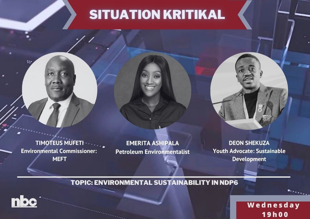 NBCDigitalNews's tweet image. This week on Situation Kritikal, we dive into the third pillar of Namibia’s National Development Plan 6 - Environmental Sustainability.
As the country balances development with protecting its natural resources, we ask: are we staying true to our green promises, or falling short?…
