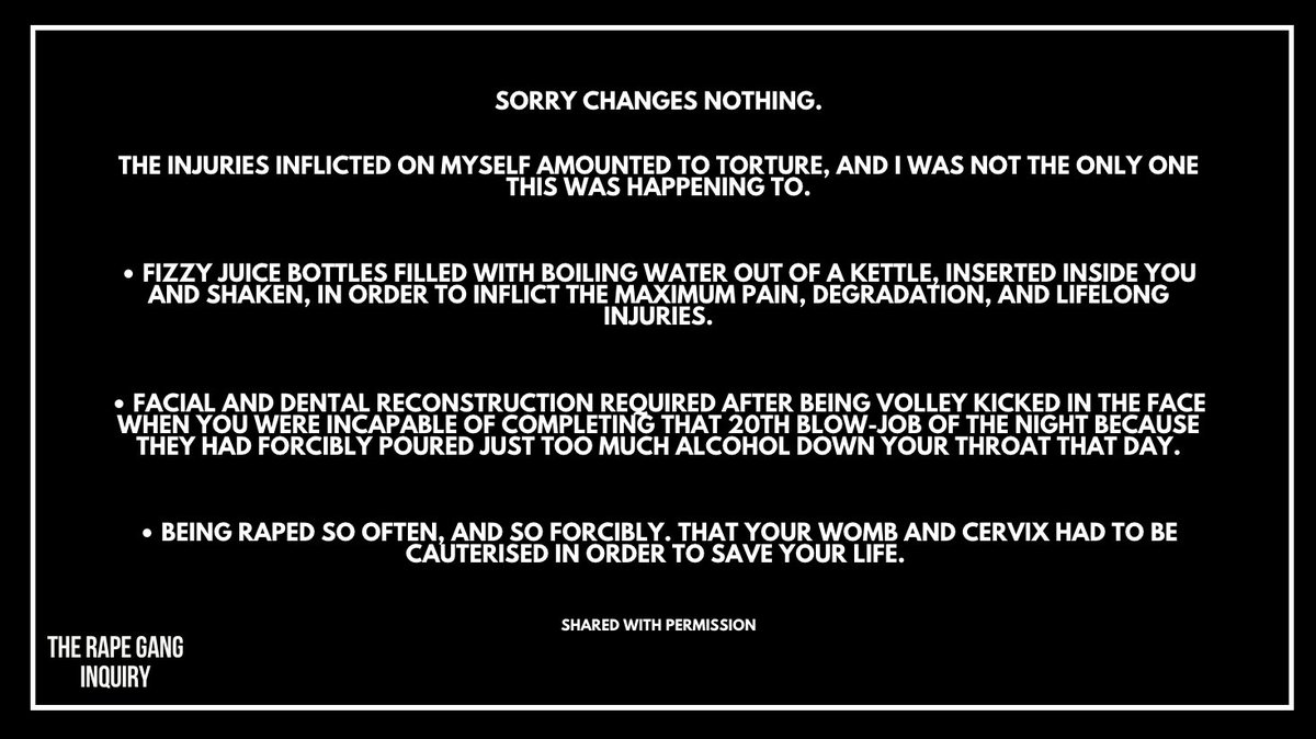 Sorry changes nothing.

Shared from a rape gang survivor with permission...