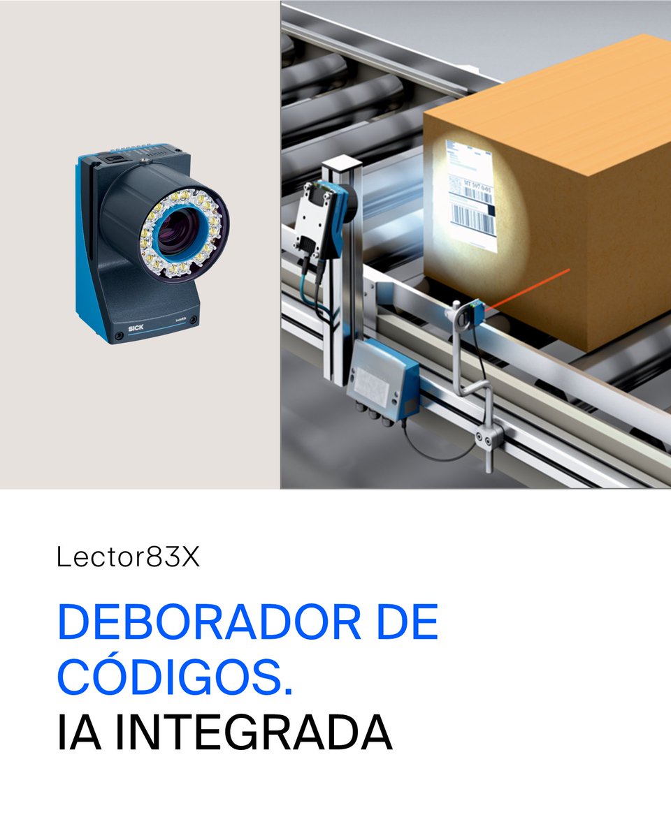 🚀 Precisión, velocidad y trazabilidad industrial con el Lector83x de SICK.
📦 Lee códigos 1D/2D con enfoque automático y potente iluminación.

🔗 Más info: okt.to/qOh2KW

#Industria40 #Automatización #SICKSensorIntelligence