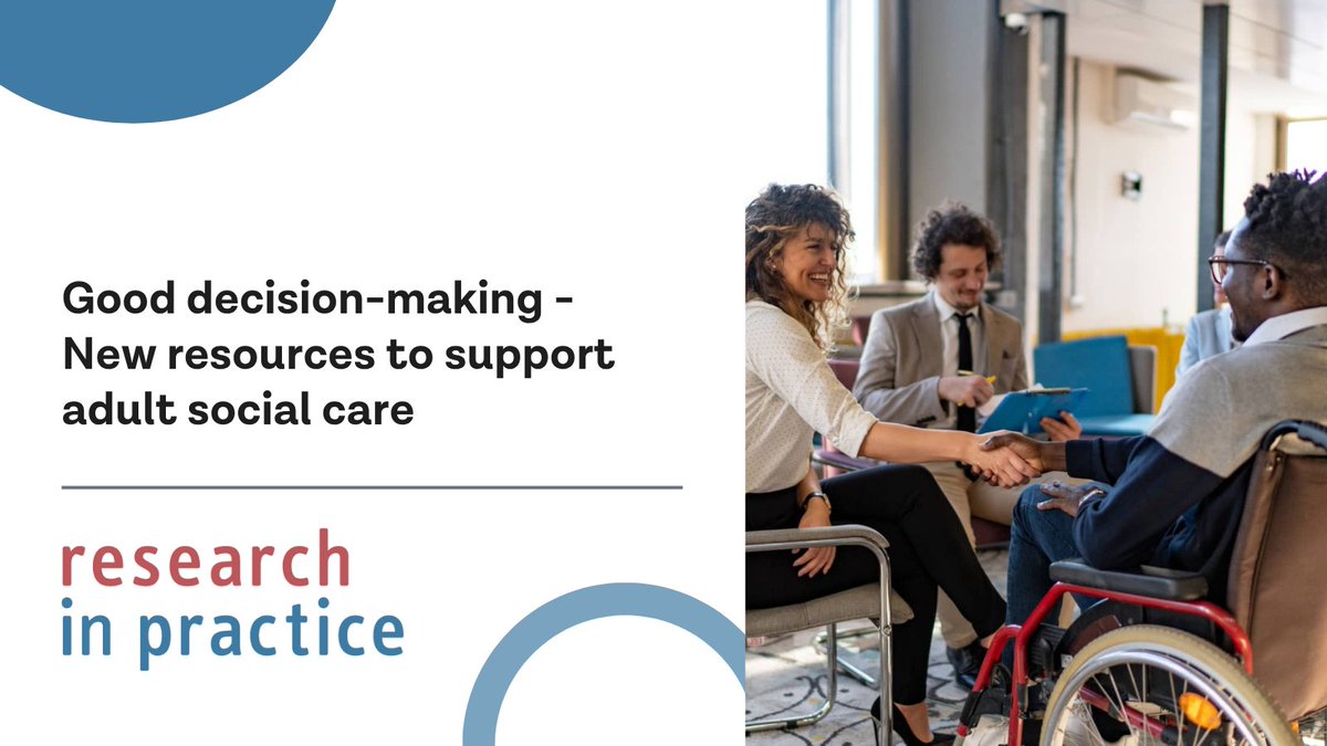 What does good decision-making look like in practice? 

Explore new Research in Practice resources that aim to improve judgments when supporting adults and carers. ow.ly/ZPk050WwwaX
