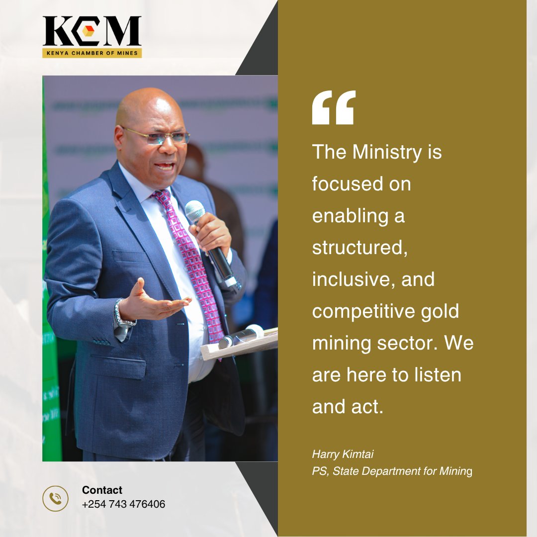 KenChamberMines's tweet photo. During the Nyanza Gold Summit 2025, the Principal Secretary, State Department for Mining, reaffirmed the government’s commitment to:
– Finalizing the Gold Trade Policy
– Digitizing mineral rights
– Supporting ASM cooperatives
– Enhancing county-national coordination
#MiningKE https://t.co/tRZLa453AS