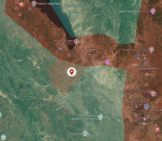 SAC forces have retaken the majority of Moe Bye town from Karenni joint forces after months of fighting. The SAC has claimed full control, however revolutionary sources state that fighting continues.

#Myanmar #Kayah #Karenni
Map -  https:// rb.gy/8vbnhl