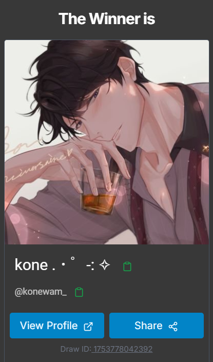 ArtemProjects's tweet image. Congratulations @konewam_ for winning our 4th Anniversary GA! 🎉 We&apos;ll be in touch with you shortly - please have your DMs open! Thank you to everyone for participating! Please keep an eye out for future raffles &amp;amp; Happy 4th Anniversary to Tears of Themis! #ArtemProjectsGA