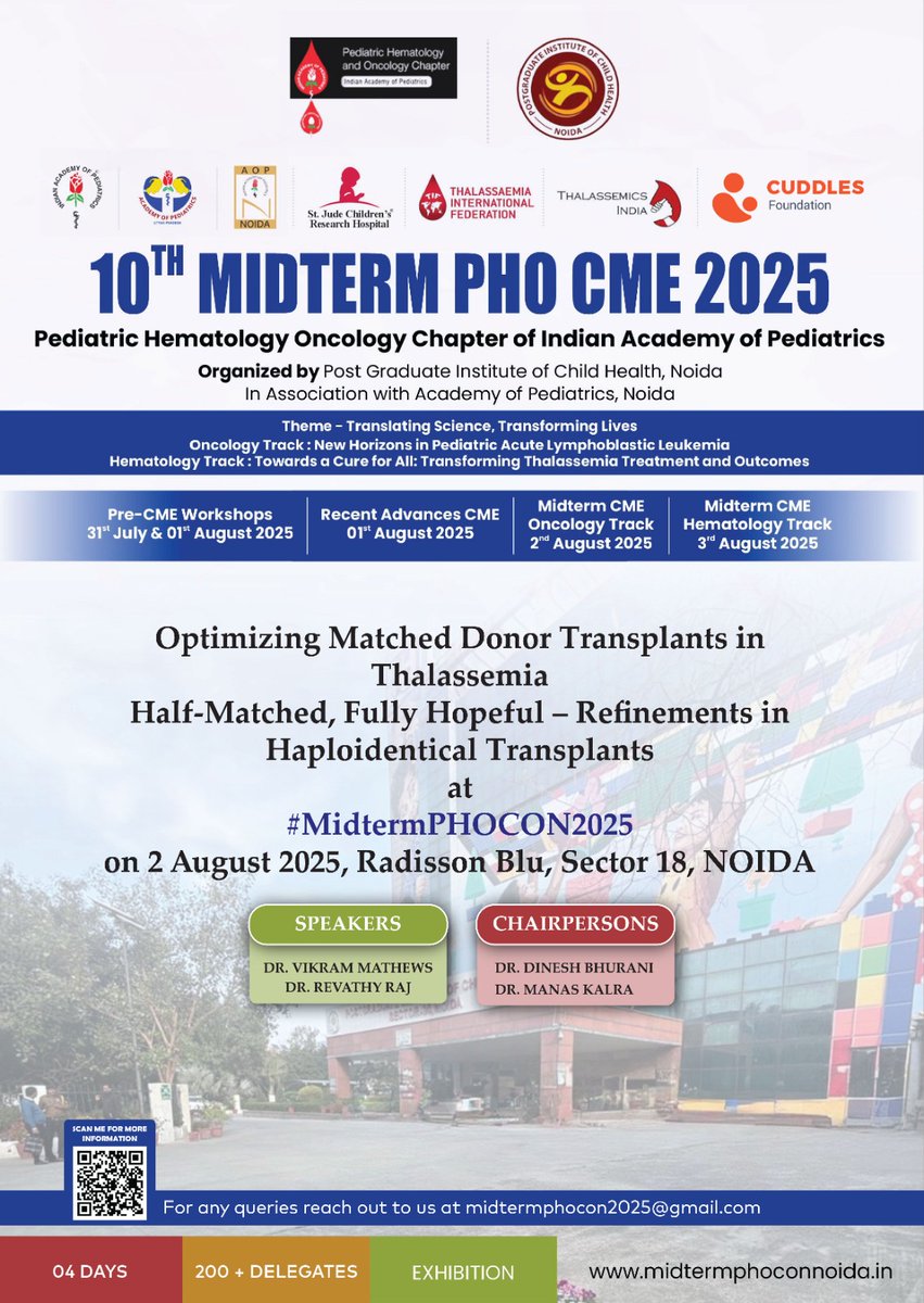 PHO INDIA (@pho_india) on Twitter photo #MidtermPHOCON25
#PHOCON4all
#Thalassemia transplant
Learn from experts
<a href="/DrManasKalra1/">Dr Manas Kalra</a> <a href="/nr_pedhemonc/">Nita Radhakrishnan</a> <a href="/Satyayadav__/">Satya Prakash Yadav</a> <a href="/BhayanaSwati/">Swati Bhayana</a> <a href="/dr_khandelwal99/">Dr.Rachit Khandelwal, MD</a> <a href="/drshweta_pedonc/">Shweta Bansal</a> <a href="/DrShrutiKakkar/">Shruti Kakkar</a> <a href="/DrNehaRastogi1/">Dr Neha Rastogi</a> @thalasemicsindia #MidtermPHOCON25
#PHOCON4all
#Thalassemia transplant
Learn from experts
<a href="/DrManasKalra1/">Dr Manas Kalra</a> <a href="/nr_pedhemonc/">Nita Radhakrishnan</a> <a href="/Satyayadav__/">Satya Prakash Yadav</a> <a href="/BhayanaSwati/">Swati Bhayana</a> <a href="/dr_khandelwal99/">Dr.Rachit Khandelwal, MD</a> <a href="/drshweta_pedonc/">Shweta Bansal</a> <a href="/DrShrutiKakkar/">Shruti Kakkar</a> <a href="/DrNehaRastogi1/">Dr Neha Rastogi</a> @thalasemicsindia