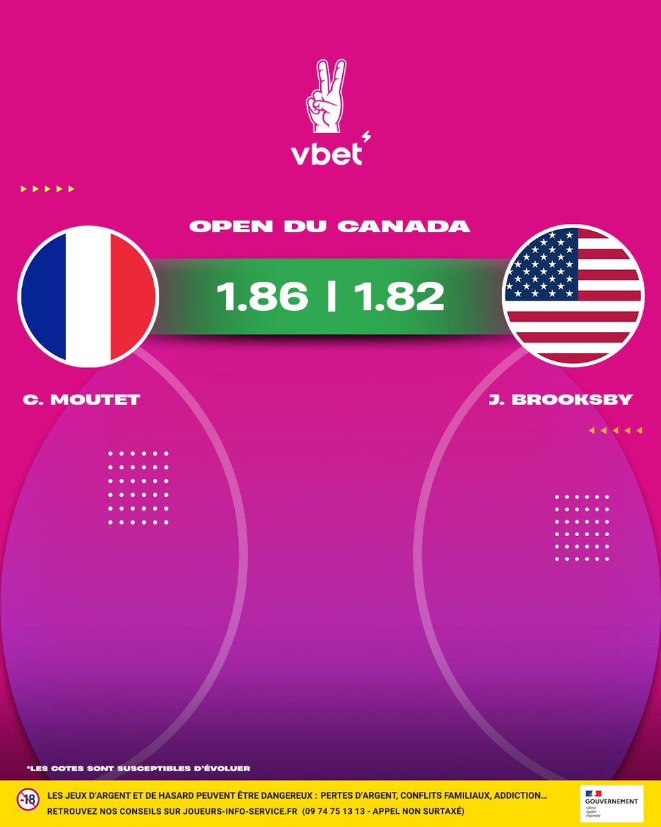 Corentin Moutet lance son tournoi à l’ATP 1000 de Toronto 🇫🇷

Le Français peut-il sortir Jenson Brooksby d’entrée ? vbet.link/MOU-BRO