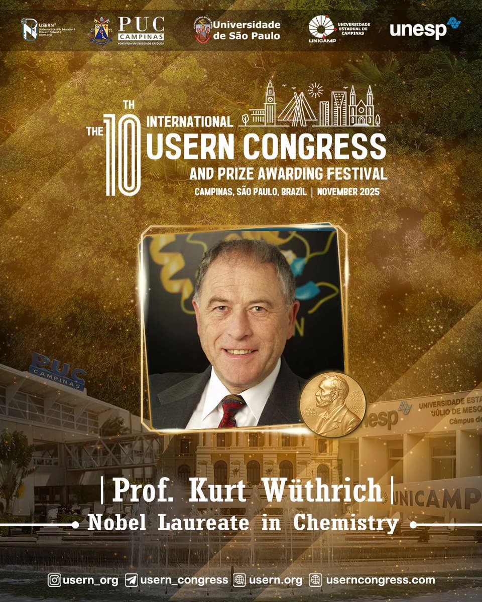 Usern_net's tweet photo. ✨We’re thrilled to announce that Nobel Laureate Professor Kurt Wüthrich will be a keynote speaker at the 10th USERN Congress!
For more information: https://t.co/cKA0mhreEV https://t.co/CRi6C5nZAm
