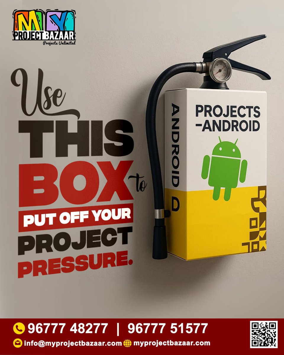 MyProjectBazaar's tweet photo. 🔥 Feeling the heat of project deadlines?

📞 Call: 96777 48277 | 96777 51577
 📩 Mail: info@myprojectbazaar.com
 🌐 Visit: https://t.co/a3JxWE2waK

#MyProjectBazaar #ProjectsUnlimited #PoweredByMPB #FinalYearProjects  #AndroidProjects #OnlineAndroidProjects #AndroidDevelopment https://t.co/aJ2wXJna96
