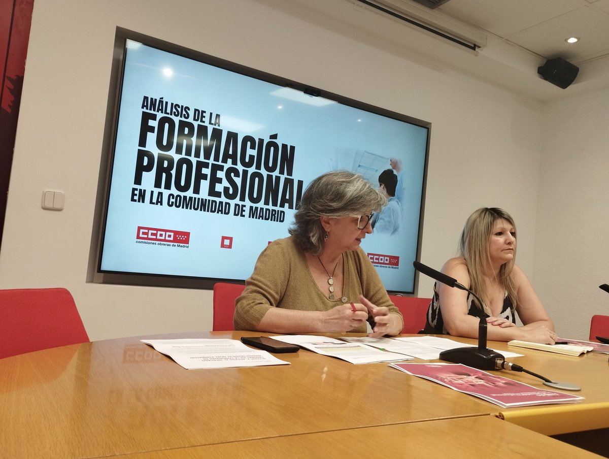 🎥Rueda de prensa:

👉 Presentación informe sobre Formación Profesional en la Comunidad de Madrid
🎤 Paloma López Bermejo, secretaria general de CCOO Madrid
🎤 Aida San Millán Martín, secretaria general de la Federación de Enseñanza de CCOO Madrid

🛜 Podréis seguir la rueda de