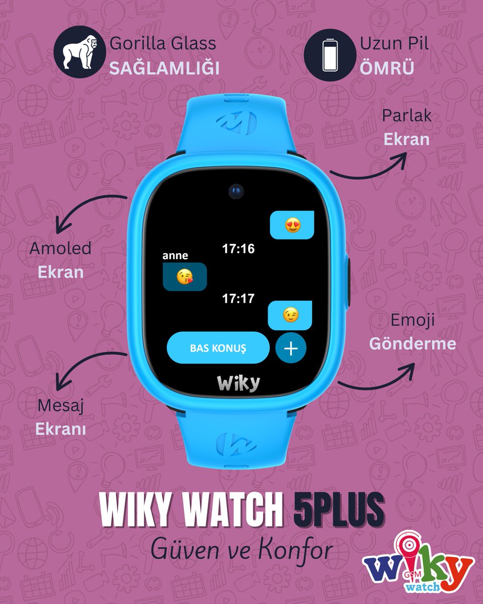 Wiky Watch 5Plus'ın Gorilla Glass sağlamlığındaki Amoled ekranı ile mesajlaşmak çok keyifli ve kolay.

#WikyWatch #akıllıçocuksaati #çocuksaati #wikywatch5plus
