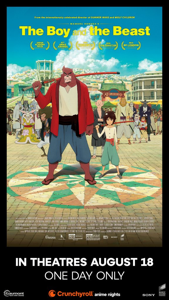 AniTrendz_News's tweet image. Crunchyroll will screen Mamoru Hosoda&apos;s The Boy and the Beast in select U.S. theaters on August 18, 2025, for one day only!

The film will be shown in Japanese with English subtitles, and tickets are now available.

✨More: atani.me/bakemono-movie…