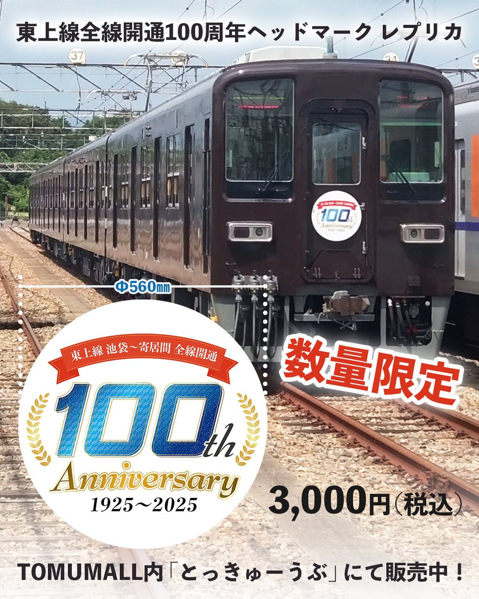 東武東上線 全線開通100周年 ヘッドマークレプリカ 81111F掲出用 限定 東武東上線 全線開通100周年 ヘッドマークレプリカ 81111F掲出用 限定