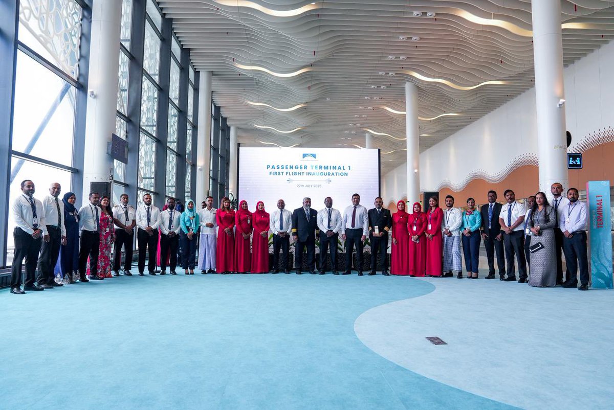 MaldivianAero (@maldivianaero) on Twitter photo ✈️ Marking a New Chapter 🇲🇻
We’re honored to receive this commemorative plaque as the first airline to dock at the new terminal of Velana International Airport.
This gesture marks a shared milestone in our journey to connect Maldives to the world.
Thank you to <a href="/VelanaAirport/">Velana Airport</a> ✈️ Marking a New Chapter 🇲🇻
We’re honored to receive this commemorative plaque as the first airline to dock at the new terminal of Velana International Airport.
This gesture marks a shared milestone in our journey to connect Maldives to the world.
Thank you to <a href="/VelanaAirport/">Velana Airport</a>
