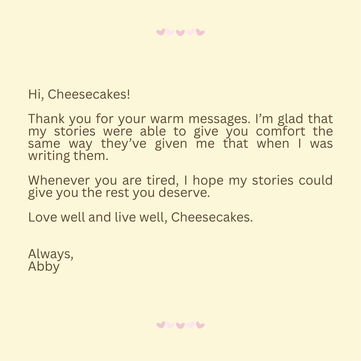💌 message from abby