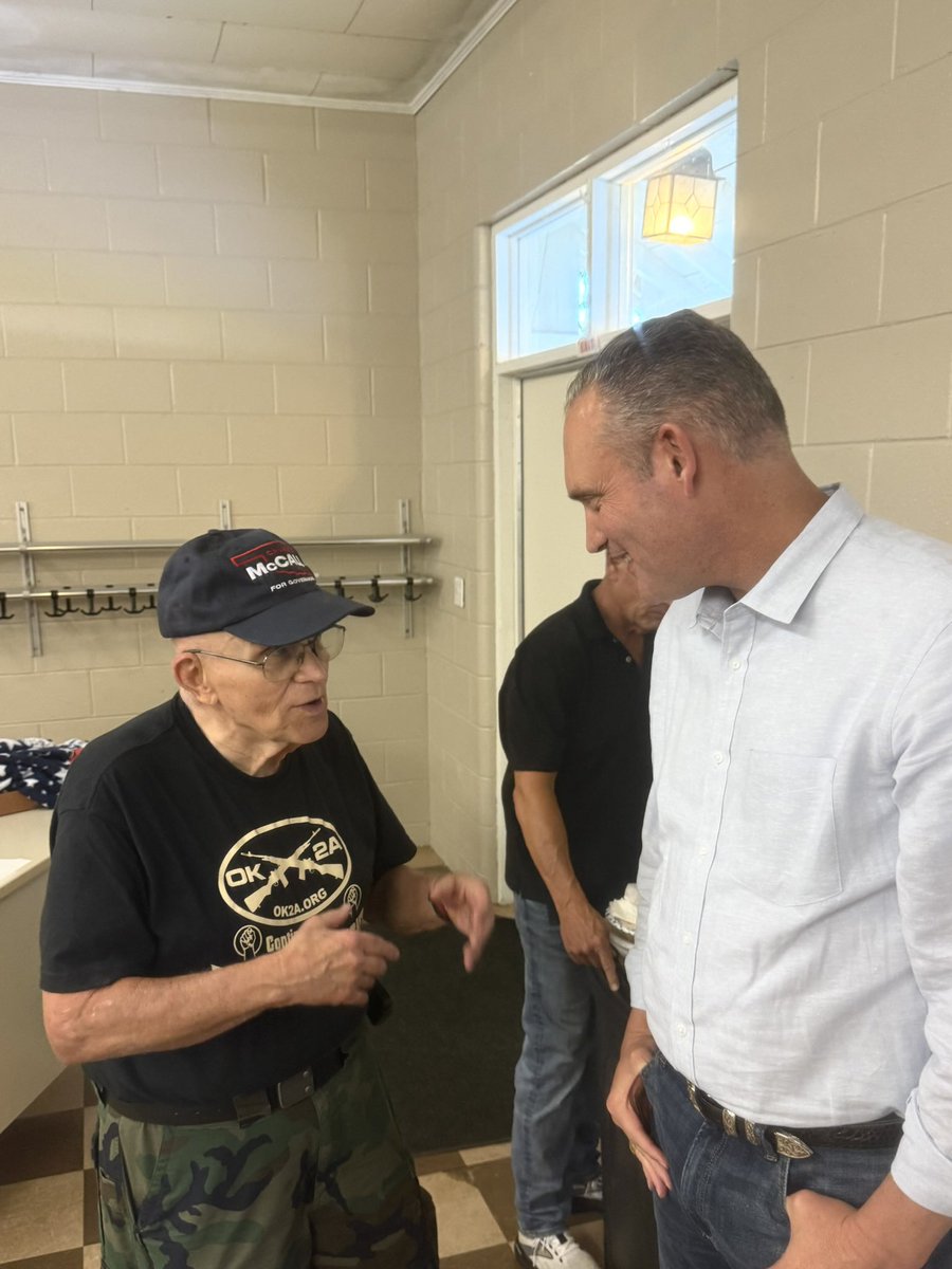 Grateful to have spoken at the Logan County GOP Guns &amp; Grub, and I have to say—Oklahoma’s heart beats strong in rooms like that. Proud to stand with so many true patriots who love God, family, and freedom. 

Thank you, Terry Thompson, for your incredibly kind words and support.