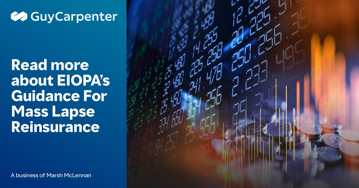 In an article from InsuranceERM, Guy Carpenter’s Luca Tres, Head of EMEA Strategic Risk and Capital Life Solutions, discusses final guidance from the European Insurance and Occupational Pensions Authority regarding mass lapse reinsurance structures. bit.ly/4mfYqYh