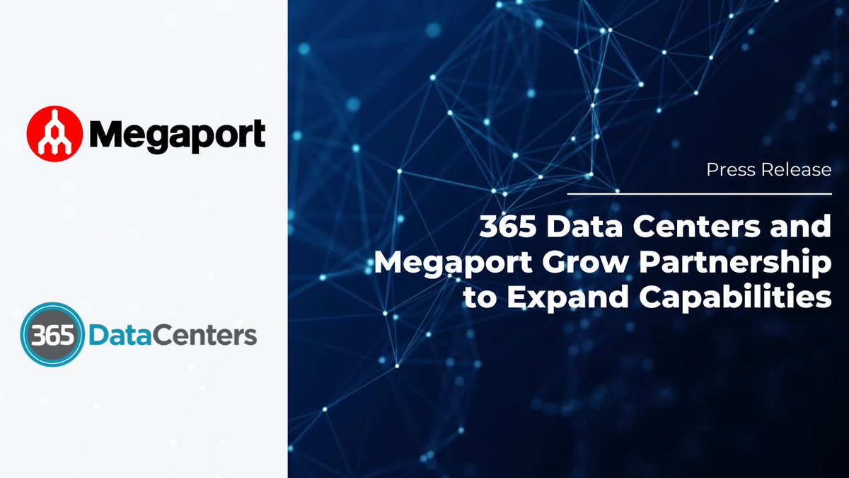 We're proud to announce the expansion of our partnership with #Megaport! The #NaaS provider has added Points-of-Presence at multiple #365DataCenters facilities. Learn more about the new benefits to customers here: 365datacenters.com/365-data-cente… #DataCenter #Colocation #Cloud