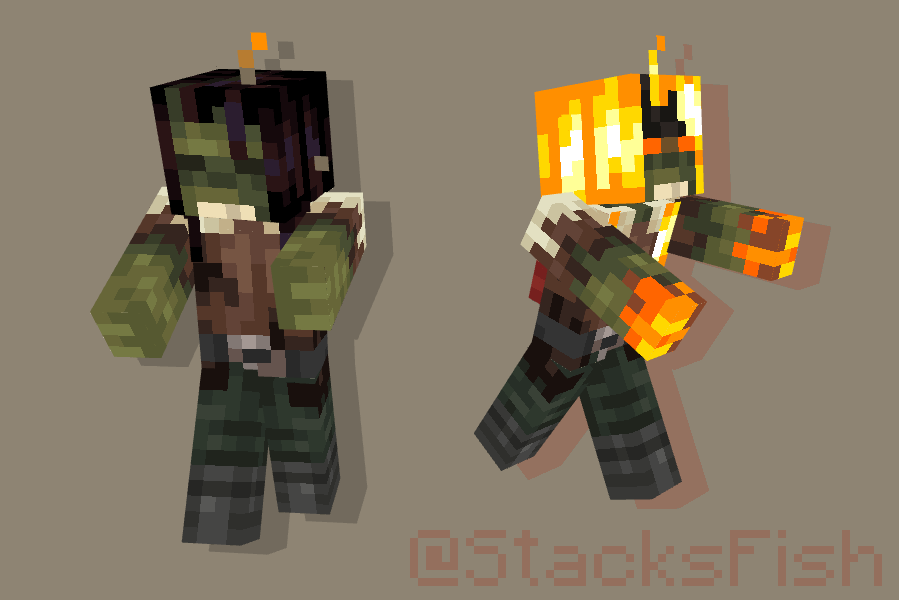 The Incendiary: a taiga roaming zombie that will ignite itself to cause as much damage as possible to the player 🔥

You can take advantage of them to set other mobs aflame too 🧟
#minecraft #blockbench