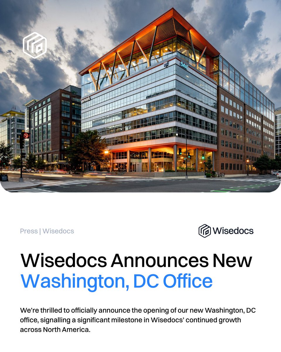Wisedocs is expanding to Washington, DC! 📍 We’re proud to announce our new U.S. office in the heart of the nation’s capital, a major milestone in our #GrowthJourney. Read more about this exciting chapter reflecting our momentum and recent #Expansion 👉 hubs.ly/Q03yNQs40