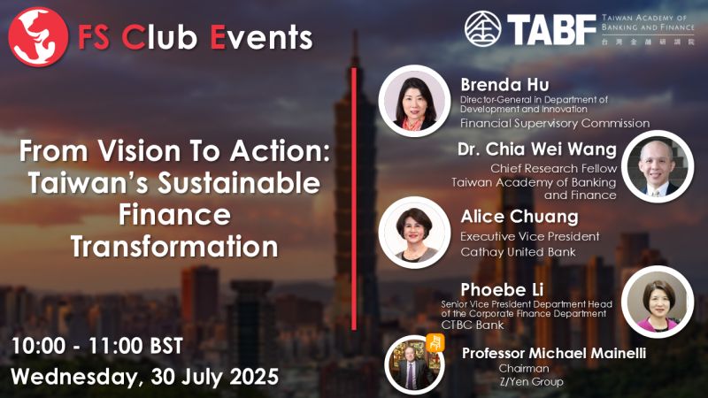 🌱 Join us this Wednesday for a webinar with leaders from Taiwan's financial sector as we explore how the country is reshaping green finance through ESG innovation, regulatory leadership, and cross-border collaboration.
🔗shorturl.at/xnukk