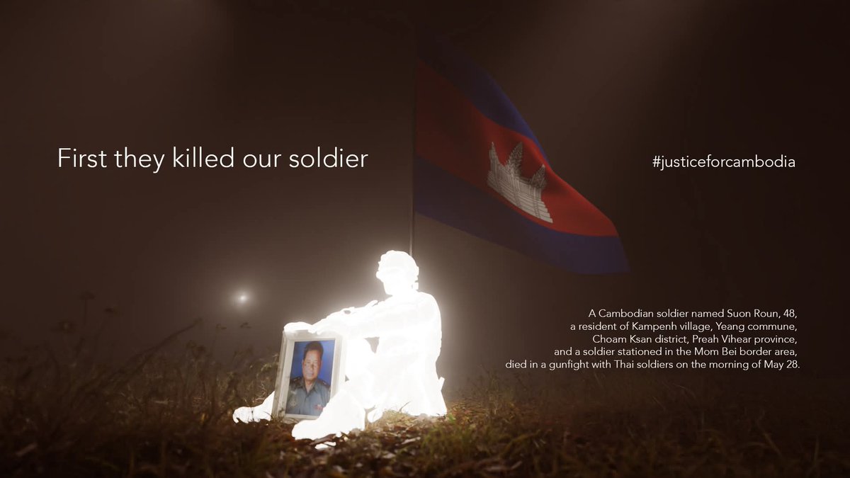 terry_pheaa's tweet photo. First they killed our soldiers, after they started the war and played victim to blame our nation.

International Justice For Khmer
#ExposeThailandLies https://t.co/ZPIwoxYe2c