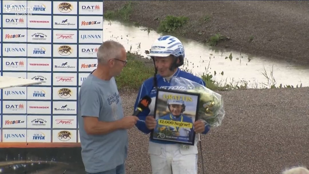 Sieltä se tulee - Jorma Kontion uran 12 000. voitto!

Historiallinen rajapyykki ylittyi Bollnäsin raveissa Suomessa syntyneellä Odin Webillä (Elian Webin täysveli). Hevosta valmentaa Katja Melkko.

Onneksi olkoon pohjoismaiden voitokkain raviohjastaja - Jorma Kontio! #ravit