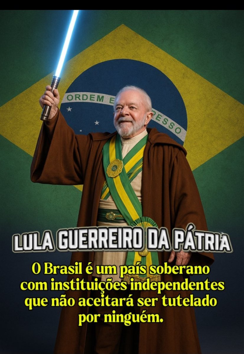 LIGA NÃO, presidente LULA
BRASIL SOBERANO 
BRASIL SEM FOME 
SOBERANIA É INEGOCIÁVEL