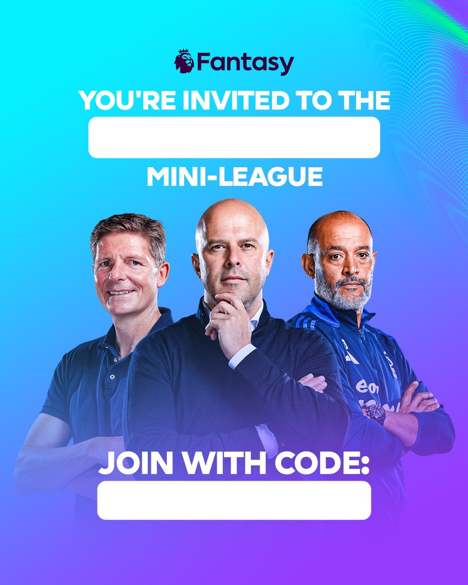 The best way to enjoy #FPL is to play with those closest to you 🫶

Personalise and share this with your friends and family to get them involved in your mini-league 📲