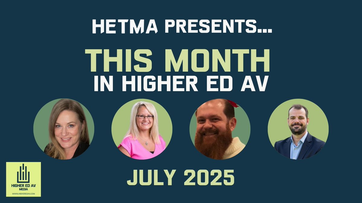 <a href="/HETMA_org/">HETMA</a> Presents… This Month in Higher Ed AV brings you a monthly panel on the things happening in the world of Higher Ed AV

This Month:
HETMA’s Road to 10K
Sony + LiquidView virtual windows
DSPs &amp; smarter classroom sound
Listen everywhere you get podcasts + YouTube →