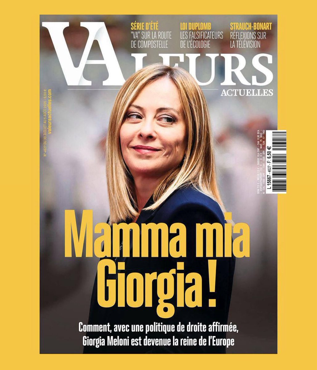 “Giorgia Meloni, reine d’Europe.” 🔥

È tempo di copertine pungenti per qualcuno?