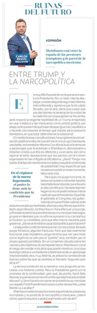Tengo mis dudas sobre la supuesta "purga" que viene en Morena.

Una cosa es estigmatizar a un disidente o deslindarse de un personaje impresentable; otra, muy distinta, es alterar la correlación de fuerzas sobre las que se sostiene el llamado “segundo piso de la 4T”.