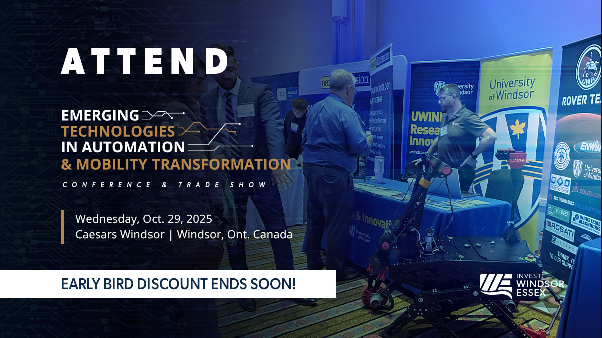 Invest WindsorEssex (@_investwe) on Twitter photo 📢 New this year! 2️⃣ conferences in 1️⃣!
Check out the latest trends & innovations at Emerging Technologies in Automation + Mobility Transformation Conference & Trade Show in #WindsorEssex. Don't miss out, 𝐄𝐀𝐑𝐋𝐘 𝐁𝐈𝐑𝐃 𝐏𝐑𝐈𝐂𝐈𝐍𝐆 𝐄𝐍𝐃𝐒 𝐉𝐔𝐋𝐘 𝟑𝟏!
➡️ 📢 New this year! 2️⃣ conferences in 1️⃣!
Check out the latest trends & innovations at Emerging Technologies in Automation + Mobility Transformation Conference & Trade Show in #WindsorEssex. Don't miss out, 𝐄𝐀𝐑𝐋𝐘 𝐁𝐈𝐑𝐃 𝐏𝐑𝐈𝐂𝐈𝐍𝐆 𝐄𝐍𝐃𝐒 𝐉𝐔𝐋𝐘 𝟑𝟏!
➡️