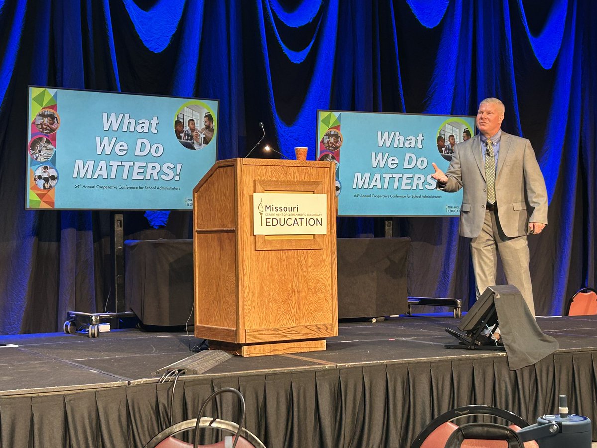MoCommissioner's tweet image. We are grateful to have @MASALeaders Superintendent of the Year Dr. @DavidSchmitz247 kick off the final day of the Cooperative Conference for School Administrators. He reminds school leaders to support an environment where teachers can teach &amp;amp; students can learn. #WhatWeDoMatters