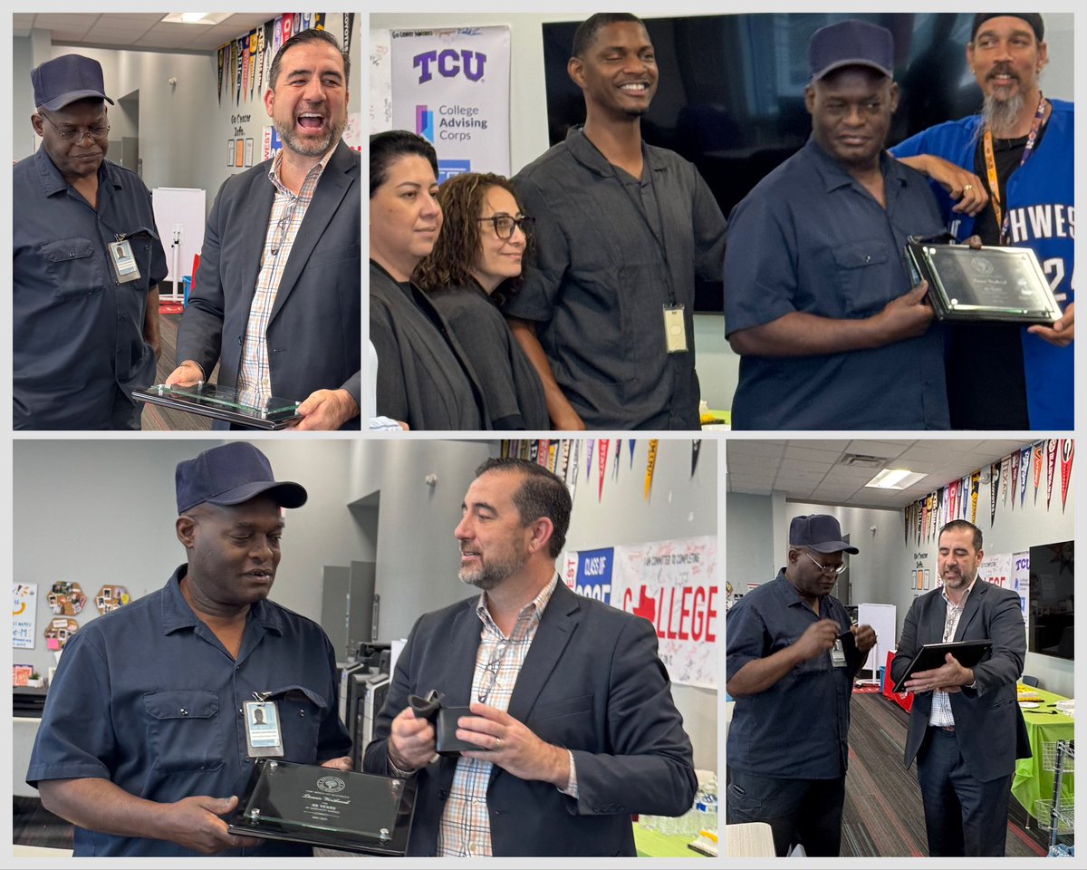 VictoriaVilla_1's tweet photo. 🎉 Celebrating 45 YEARS with FWISD!

Dennis Westbrook, custodian at Southwest High, is a key part of student success—helping create clean, safe learning spaces every day.

Thanks for your incredible dedication, Mr. Westbrook! 💛

#FWISDProud #OneFWISD #BackToSchool #45YearsStrong https://t.co/TmSkfBxDJ2
